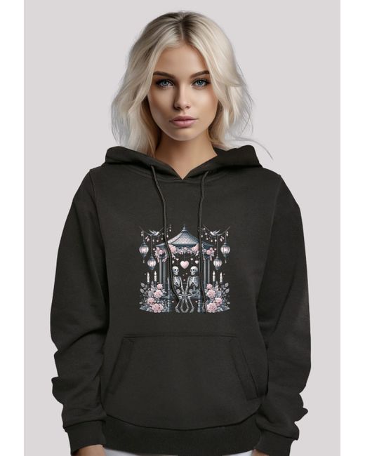 F4NT4STIC Black Kapuzenpullover Skelett Paar Valentinstag Premium Qualität