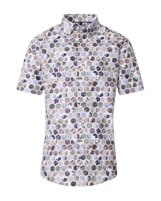 Venti Businesshemd Kurzarm Print in Blue für Herren