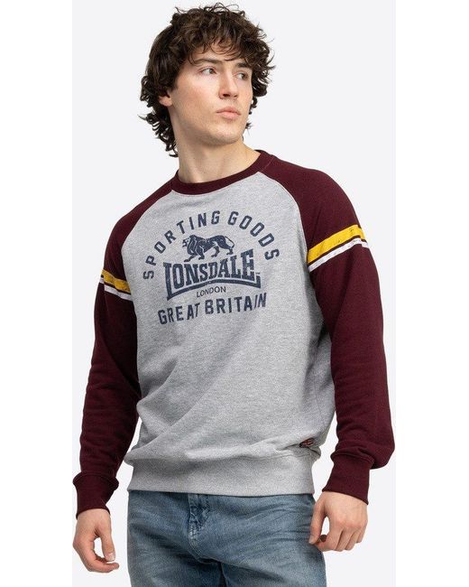 Lonsdale Rundhalspullover Bregis Rundhals Sweatshirt Normale Passform in Blue für Herren
