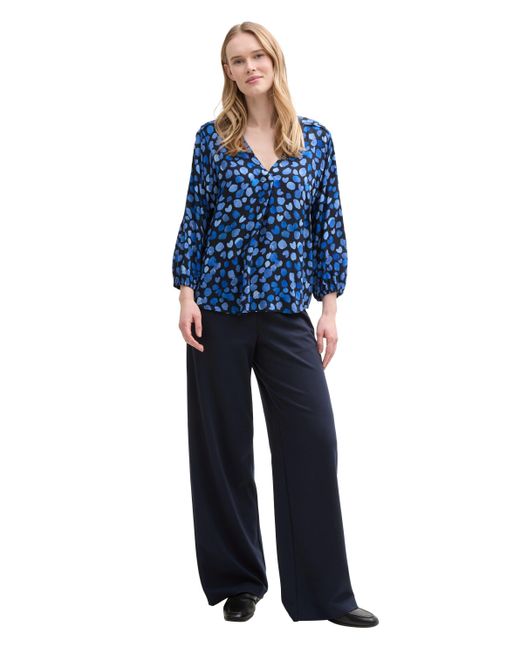 Tom Tailor Blue Langarmbluse Bluse mit V-Ausschnitt