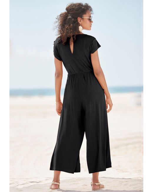 Lascana Black Culotte-Overall mit Knotendetail in der Taille, eleganter Jumpsuit, festlich