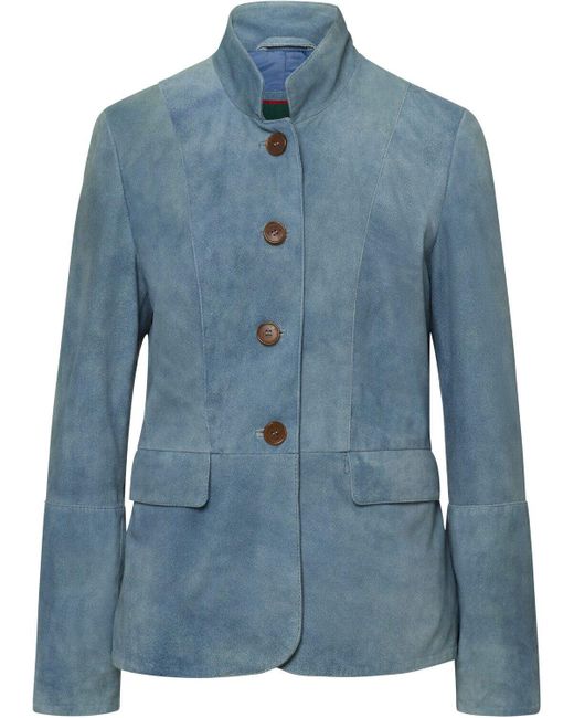 Reitmayer Blue Trachtenjacke Lederjacke mit Stehkragen