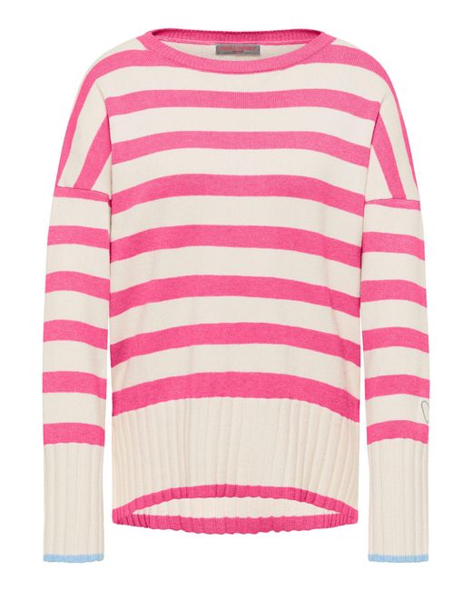 Frieda & Freddies Pink Strickpullover Pullover mit dezenten Farbdetails