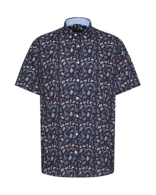 Bugatti T-Shirt FREIZEITHEMD 1/2 ARM in Blue für Herren
