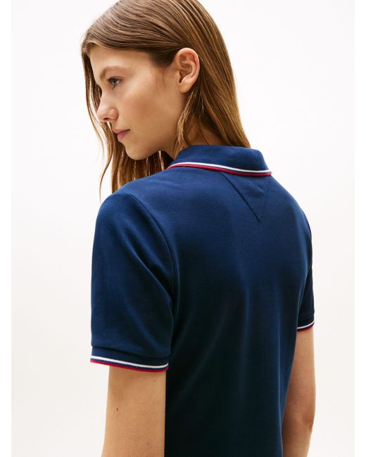 Tommy Hilfiger Blue Polokleid 1985 RWB TIP SLIM POLO DRS