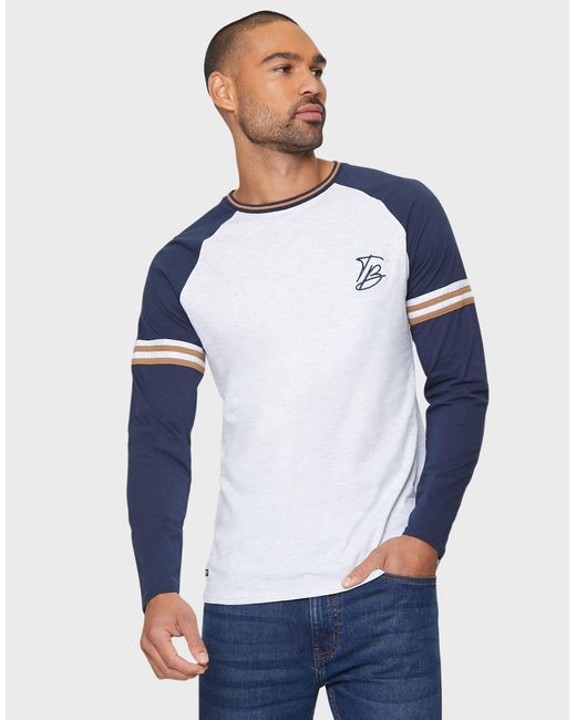Threadbare Langarmshirt Tee L/Slv Blur (1-tlg) in modernem Design in Blue für Herren