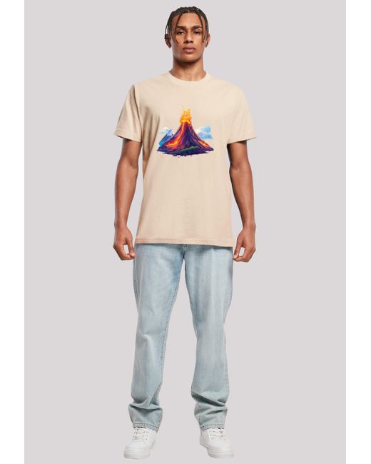 F4NT4STIC Shirt Vulkanausbruch Premium Qualität in Natural für Herren