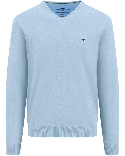 Fynch-Hatton Strickpullover V-Pullover in Blue für Herren