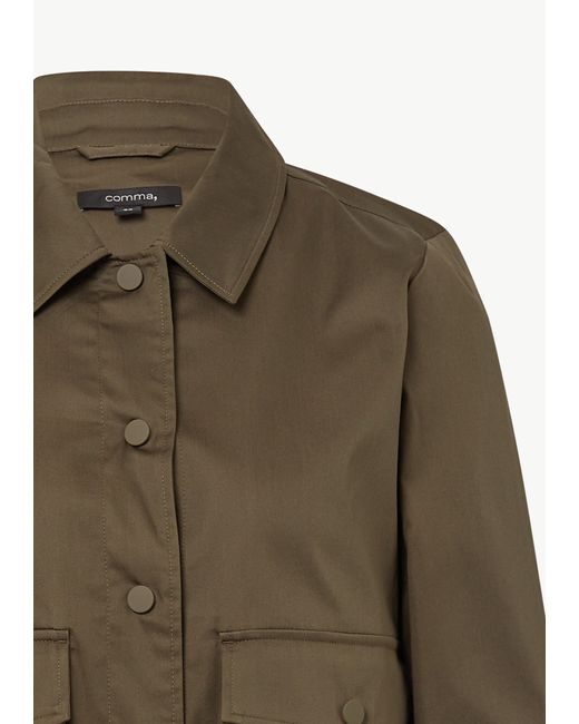 Comma, Brown Blusenblazer Jacke aus Baumwollmix im Boxy Fit