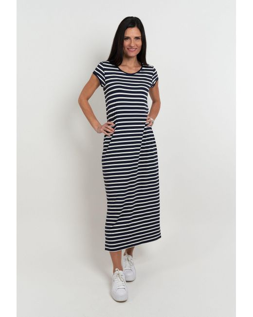 Seidel Moden Blue Sommerkleid lang, mit Streifen-Design, MADE IN GERMANY