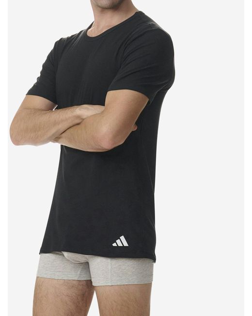 Adidas T-Shirt Active Core Cotton (4-tlg) unterziehshirt unterhemd kurzarm in Black für Herren