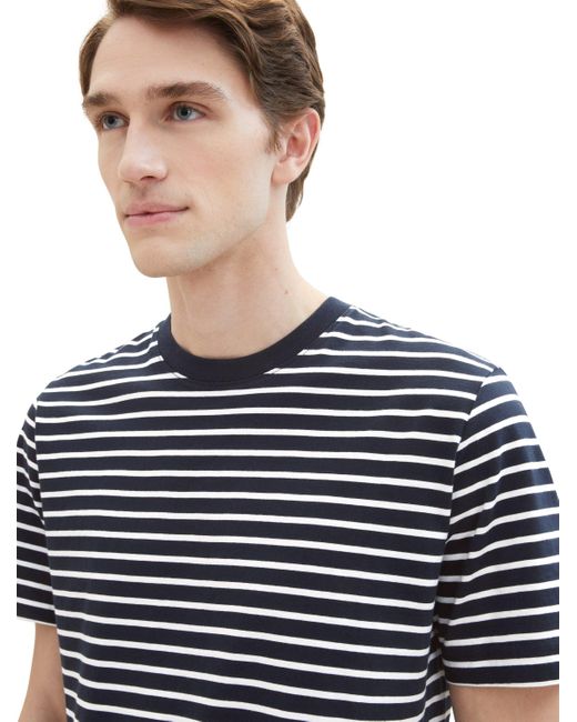 Tom Tailor T-Shirt mit Streifenmuster in Blue für Herren