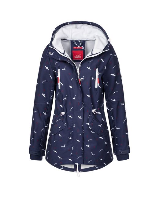 Sublevel Blue Softshelljacke Jacke Übergangs Frühling Herbst Outdoor Regen Softshell