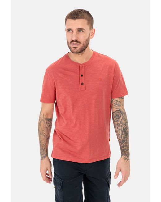 Camel Active Henleyshirt aus zertifiziertem Organic Cotton in Red für Herren