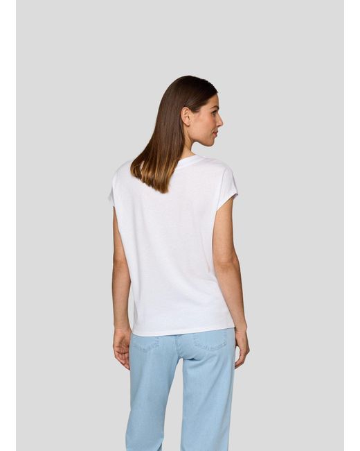 Rabe White T-Shirt mit abstraktem Print und seitlichem Bindeband