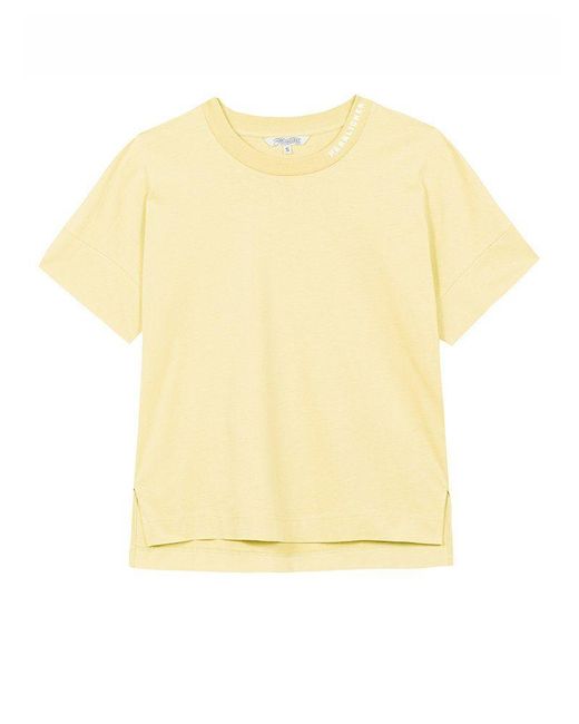 Herrlicher Yellow T-Shirt Palmer Jersey Carbon Brushed Jerseyshirt aus 100% Baumwolle