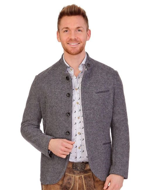 Spieth & Wensky Trachtenjanker Strickjanker in Gray für Herren
