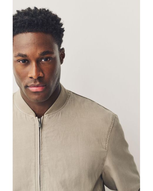 Next Ückgefärbte Bomberjacke aus Leinen und Lyocell (1-St) in Natural für Herren