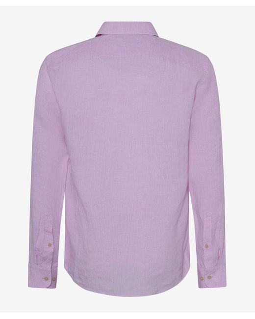 Brax Langarmhemd 44-3508 Leinenhemd in Purple für Herren