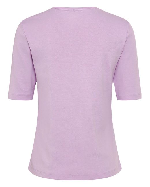 Olsen Purple Rundhalsshirt mit kurzen Ärmeln