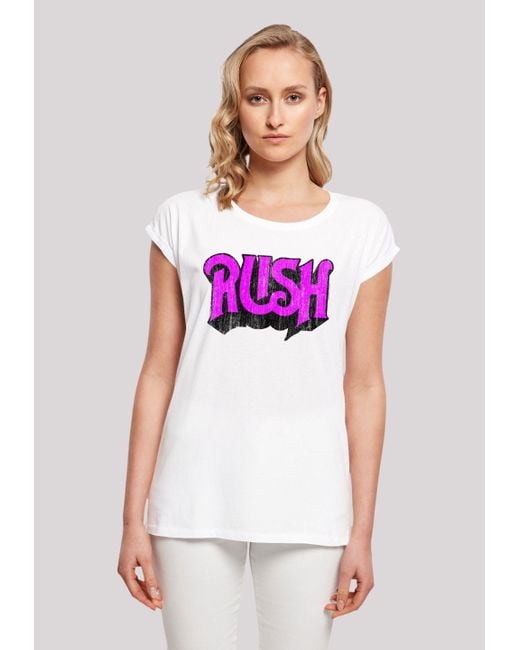 F4NT4STIC Qualität Premium DE Rush Logo Distressed Shirt in Lyst | Rock Pink Band