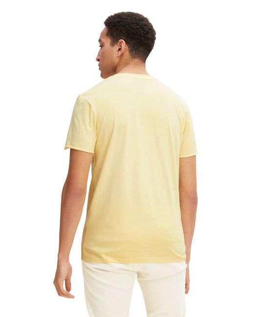 Tom Tailor T-Shirt in Melange Optik in Yellow für Herren