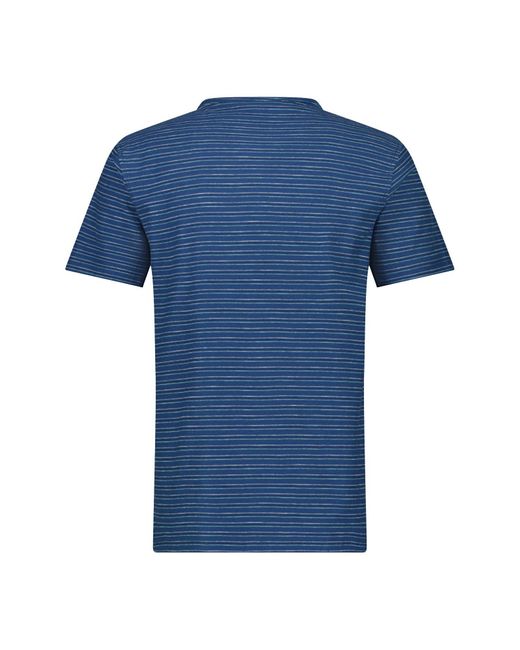 Lerros Henleyshirt Serafino-Shirt, gestreift in Blue für Herren
