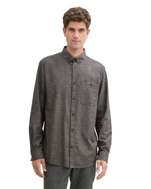 Tom Tailor Langarmhemd in Gray für Herren