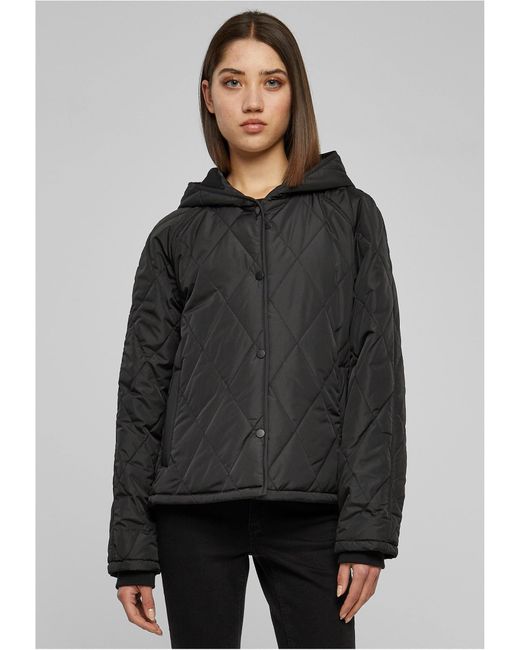 Urban Classics Gray Outdoorjacke Ladies Oversized Diamond Quilted Hooded Jacket Jacke