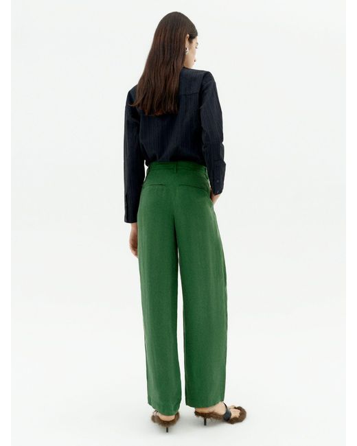 Thinking Mu Green Bundfaltenhose Dill Cirila Pants