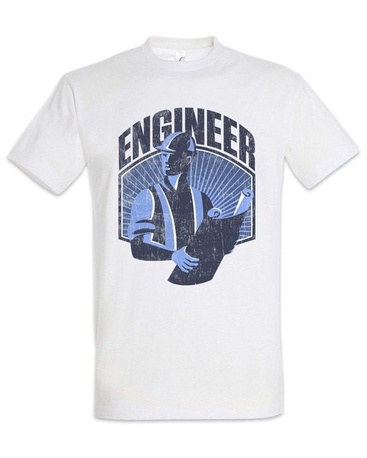 Urban Backwoods Print- Engineer I T-Shirt Weiß Größe XS in Blue für Herren