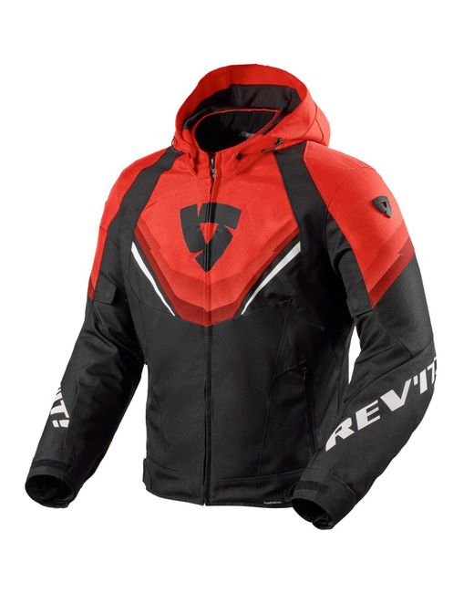 Revit Motorradjacke Quantum 3 H2O Textiljacke Schwarz / Rot in Black für Herren