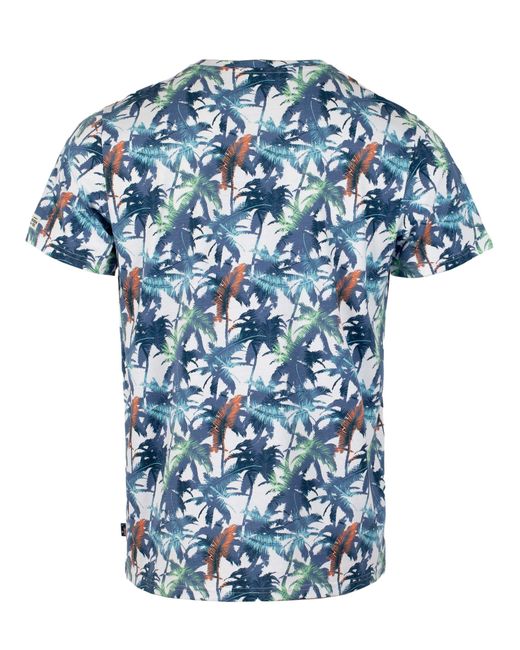 ROADSIGN australia T-Shirt Tropical Haven (1-tlg) mit Palmen All-Over-Print und Rundhalsausschnitt in Blue für Herren