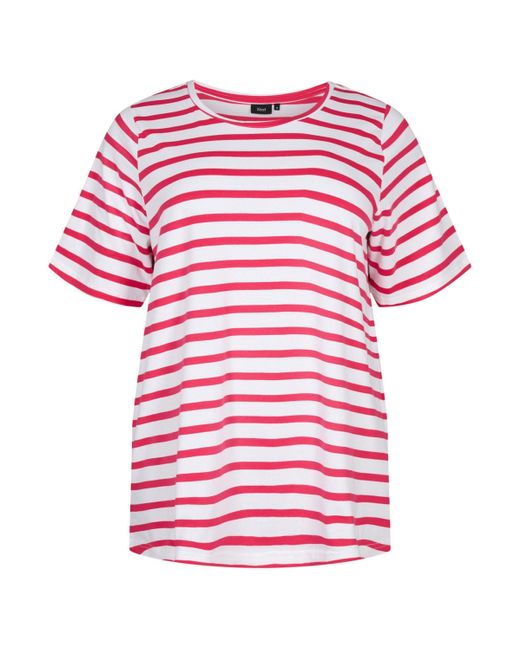 Zizzi Pink T-Shirt VIVI (1-tlg) Plain/ohne Details