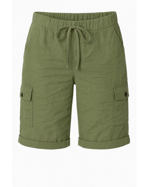 OriginalYou Green Cargoshorts kurze Sommer Hose Stretch Bermuda Gummizug und Schnürung