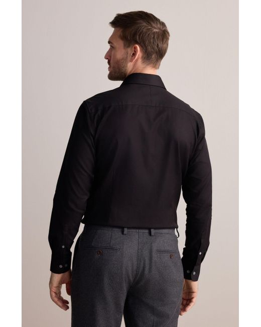 Next Langarmhemd Signature es Slim Fit Hemd 100 % Baumwolle (1-tlg) in Black für Herren