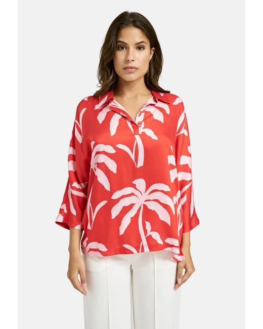 Smith & Soul Red & Klassische Bluse mit Fledermausärmeln und Hemdkr (1-tlg) Nicht Vorhanden