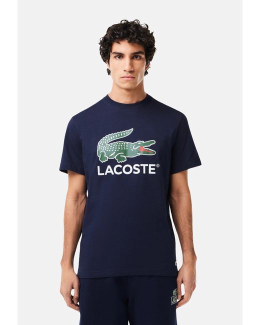 Lacoste T-Shirt Kurzarmshirt (1-tlg) in Blue für Herren