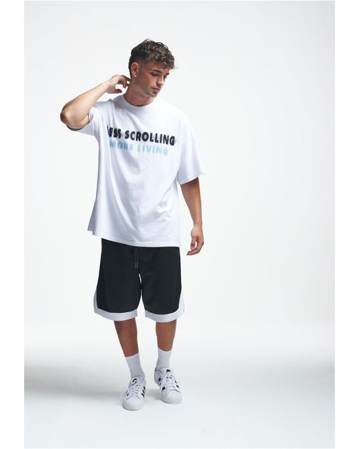 2Y Studios T-Shirt Studios 2Y Less Scrolling Oversize Tee (1-tlg) in White für Herren