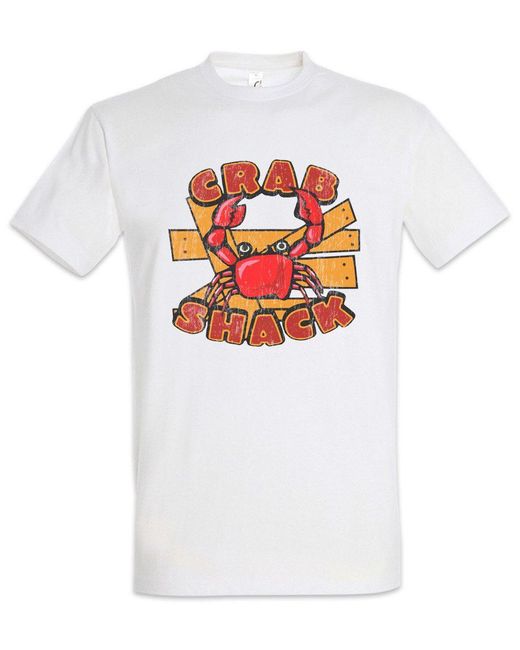 Urban Backwoods Print- The Crab Shack II T-Shirt My Name Restaurant Is Earl Diner Logo in White für Herren