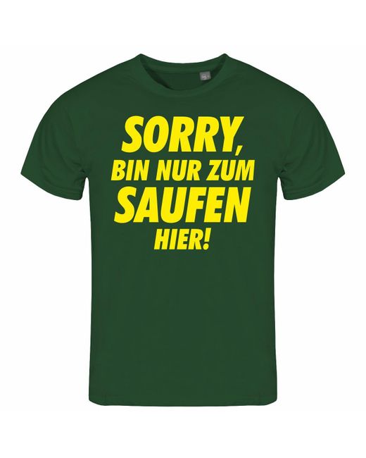 deinshirt Print- T-Shirt Sorry bin nur zum saufen hier Funshirt mit Motiv in Green für Herren