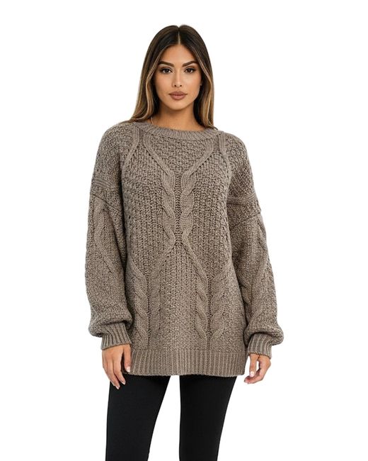 Worldclassca Brown Longpullover Oversize Strickpulllover)
