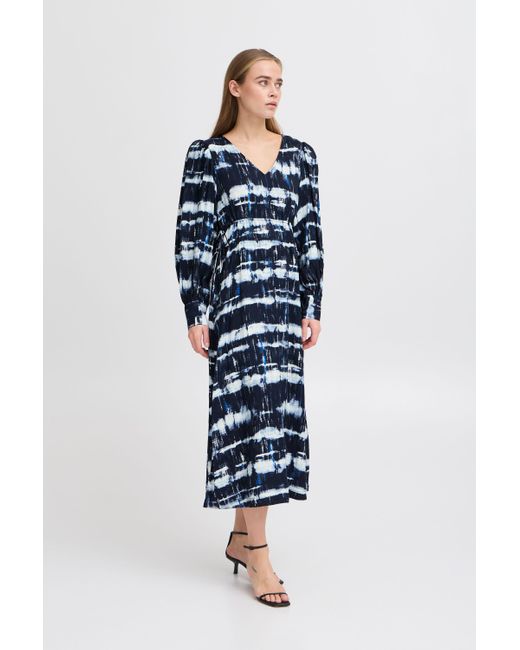 Ichi Blue IHVARIEL modisches Midikleid mit Muster