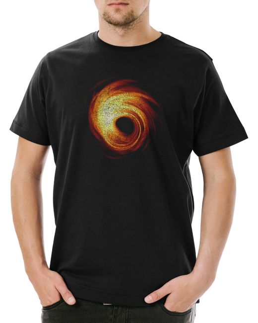 Urban Backwoods Print- Black Hole T-Shirt Schwarzes Loch Geek Nerd Space Station für Herren