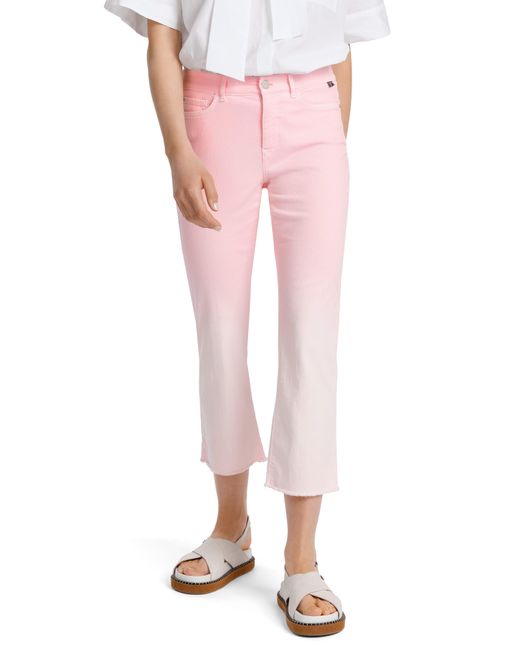 Marc Cain Pink 7/8-Jeans "Pants Pastel Icecream" Premium mode dezent gefransten