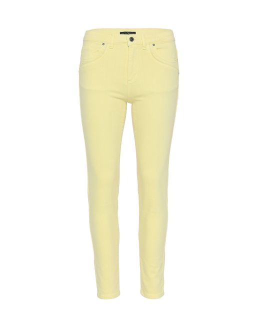Christian MATERNE Yellow Push-up-Jeans Stretch-Hose figurbetont mit Taschenpaspelierung