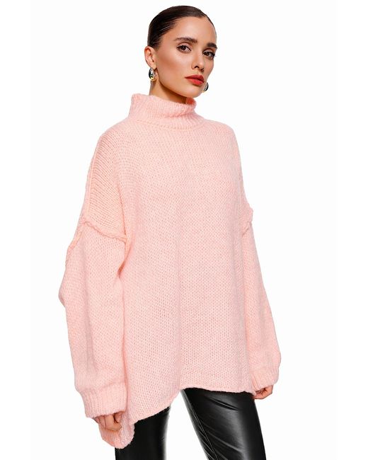 Worldclassca Pink Longpullover Oversize Strickpulllover)