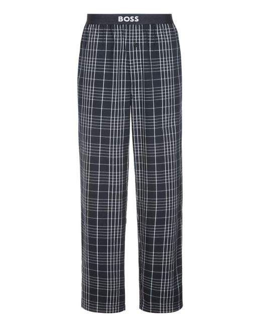 Boss Pyjamahose Pyjama Easy Pants EW 102 lange Schlafanzughose mit Logoschriftzug in Blue für Herren
