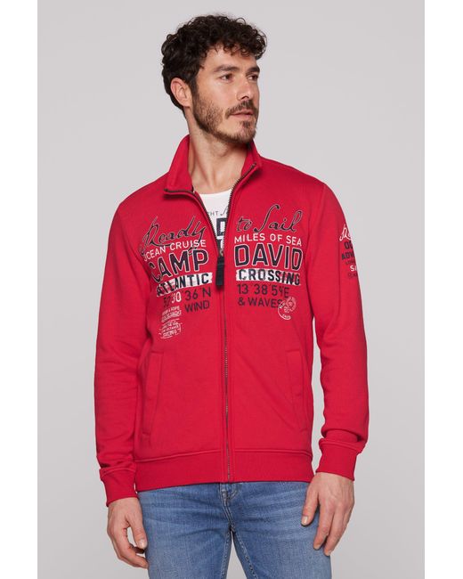 Camp David Sweatjacke mit Stehkragen in Red für Herren