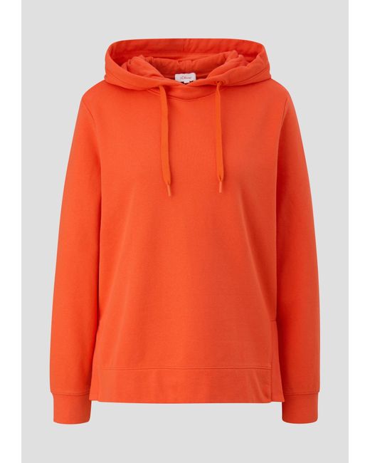 S.oliver Orange Sweatshirt Kapuzensweater Durchzugkordel